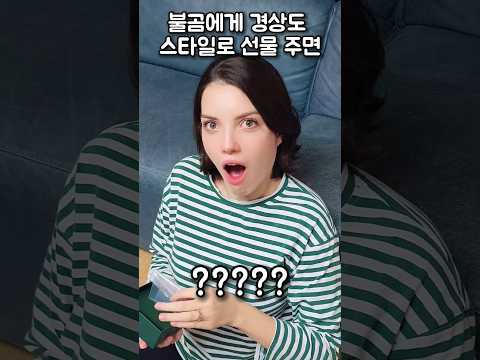 외국인 여자에게 경상도 스타일로 선물 줬을때 반응?! #국제커플 #러시아여자 #한러커플
