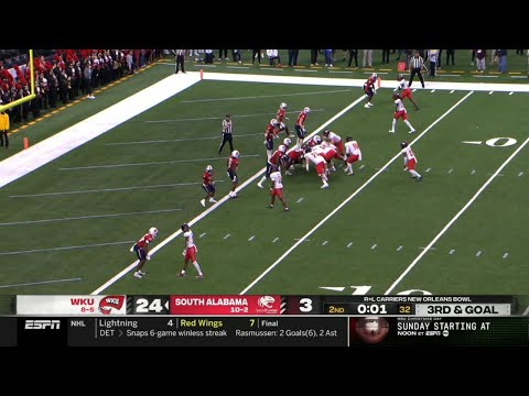 Western Kentucky QB wisely avoids spiking the ball with under 3 seconds left