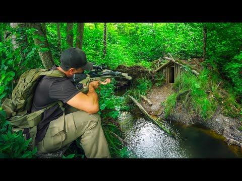 Building discret & warm SURVIVAL HOLE for hunting | Crossbow 400FPS