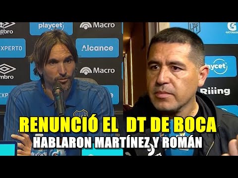 RENUNCIÓ EL DT DE BOCA | La palabra de Diego Martínez y Román Riquelme tras perder con Belgrano