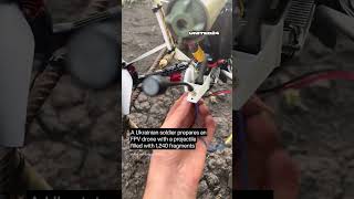 Ukrainian Soldier Prepares an FPV Drone With a Projectile Filled With 1240 Fragments #warinukraine