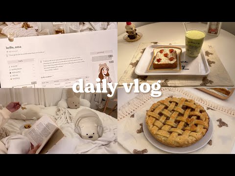 vlog 🥧 baking an apple pie, my notion tour, dalgona matcha, unboxing bose 45 headphones ♡