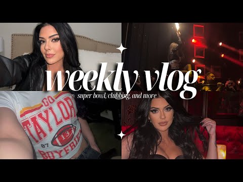 WEEKLY VLOG | super bowl in las vegas, clubbing with taylor swift, giving myself a chemical peel??