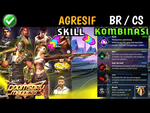 AGRESIF BR/CS 🔥 Kombinasi Skill Karakter Free Fire Terbaik 2025 Setelah Update