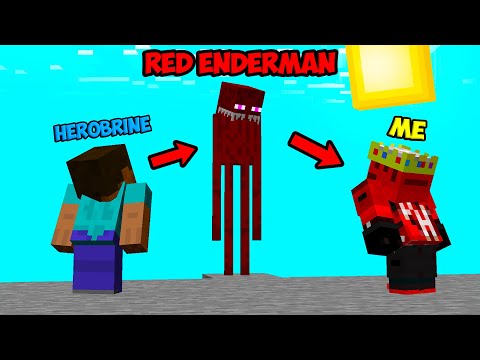 Herobrine and Me Found Red Enderman in Horror Seed of Minecraft