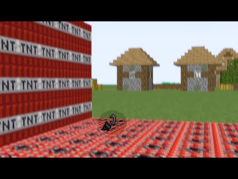 Minercaft Covering Village From TNT