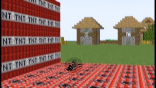 Minercaft Covering Village From TNT