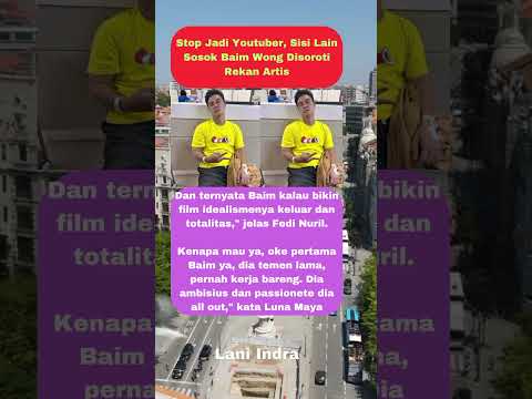 Stop Jadi Youtuber, Sisi Lain Sosok Baim Wong Disoroti Rekan Artis #baimwong #lunamaya #fedinuril
