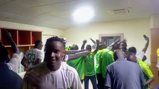 Plateau United players celebrating draw against Bendel Insurance in Benin