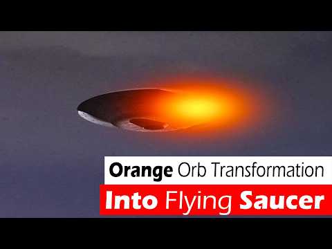 Mysterious Transformation: Glowing Orange Orb Transitions Into Flying Saucer in Australia