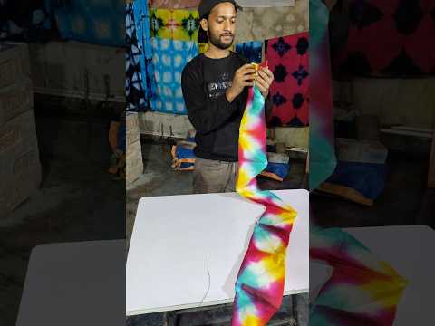 multi colour silk material tie dye #tiedyepatterns