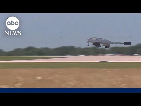 YouTube video thumbnail: New Video Shows B-2 Bombers Returning to Missouri Base
