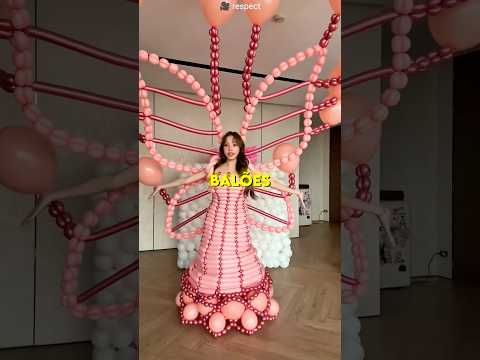 🎈 Ela cria um vestido incrível com balões