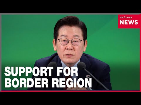 YouTube video thumbnail: President Lee Pledges Stronger Support for S. Korea's Border Region