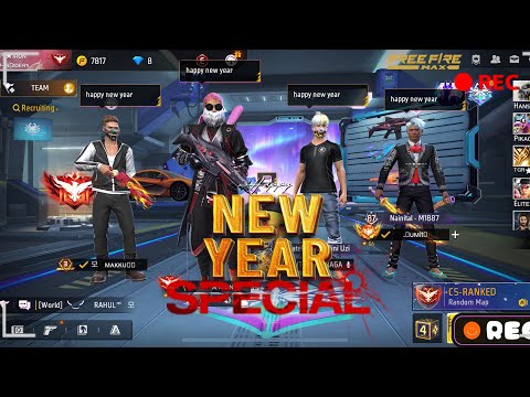 HAPPY NEW YEAR FREE FIRE FIRST NEW YEAR GAMEPLAY 🔥🔥 cs rank must watch