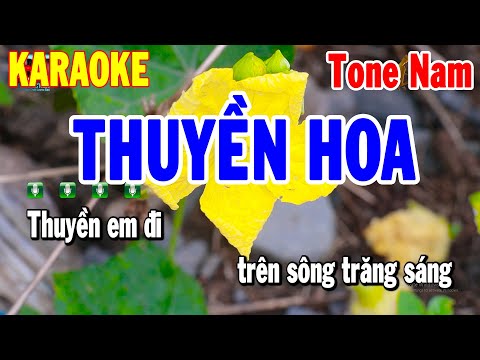 Karaoke Thuyền Hoa Tone Nam Nhạc Sống Cha Cha Cha | Thanh Hải Karaoke