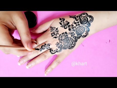 تشكيلة الدانتيل نقش جميل وبسيط ورد🌷 henna for hands
