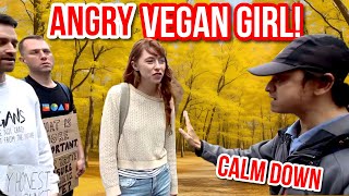 Angry Vegan Girl confronts Muslim! Mansur Vs Vegan Girl | Speakers Corner | Hyde Park