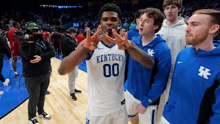 Kentucky players, coaches, & fans celebrate win over St. John's in Atlanta