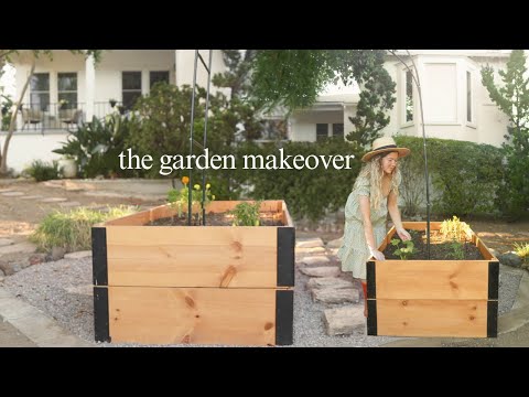 my dream garden makeover // full transformation on a budget + DIY raised planter beds