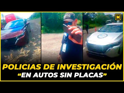 Policía de Investigación en autos sin placas haciendo Retenes