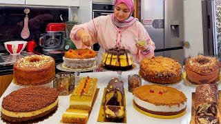 نساي الحيرة 7 كيكة وحدة أحسن من الأخرى كيكة الهبة سهلة طبقات شكولا كراميل كيك الفلان بارد بدون دقيق