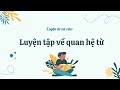 Bài kiểm tra về Quan hệ từ
