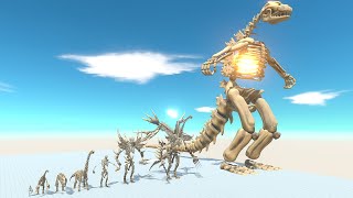 Skeleton Godzilla Evolution Size Comparison vs ALL Dinosaurs + Animals Revolt Battle Simulator