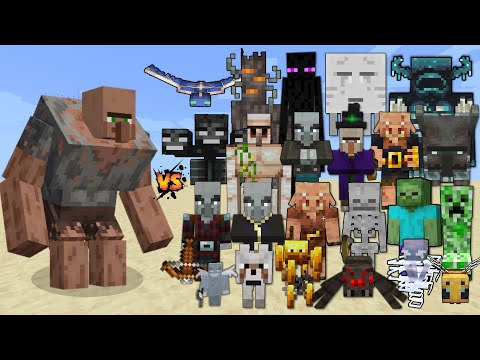 Mutant Villager vs Every Mob in Minecraft - Minecraft Mob Battle - Mutant Villager vs All Mobs