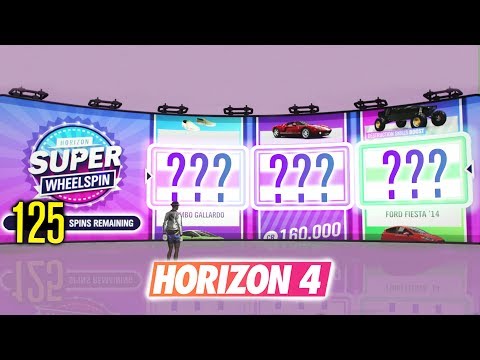 Opening 125 SUPER WHEELSPINS & Wheelspins in Forza Horizon 4!?