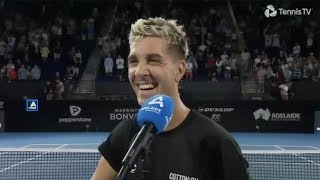 Thanasi Kokkinakis being iconic for 4 minutes (2023 edition)