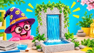 ¡Cascada Decorativa de Cemento Fáciles! 🌊🗿 Fuente de Agua DIY para Jardín y Casa