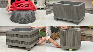 4 Projects Plant Pot With Cardboard And CEMENT - Great ideas for garden!