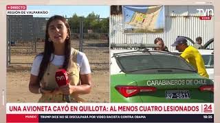 AHORA | UNA AVIONETA CAYÓ EN QUILLOTA: AL MENOS CUATRO LESIONADOS