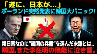 【海外の反応】「遂に、日本が･･･」ポーランドの突然の発表に韓国は大パニック！親日国なのに“韓国の兵器”を選んだ末路とは…隣国ではまたも李在明の無能ぶりに泣き言続出。