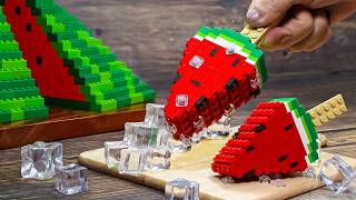 The World's Rarest PYRAMID Watermelon Fruit Cutting Skill  Expensive RARE Food in LEGO