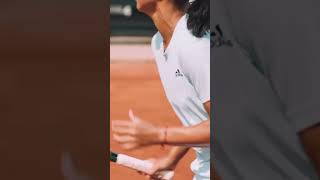 Bella on clay court