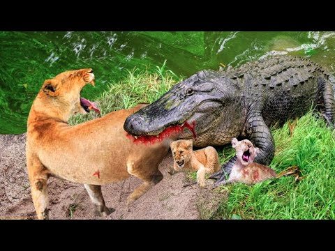 The Mother Lion Risked Her Life To Save Her Baby From The Hungry Crocodile And What Happened Next?