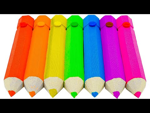 Satisfying Video | How To Make Rainbow Pencil From Kinetic Sand Cutting ASMR | YoYo Candy