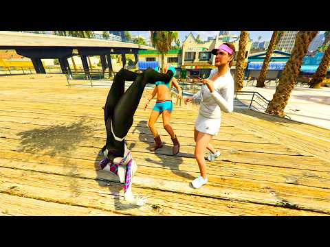 GTA V - Ragdolls And Fails Compilation V.90 (Spider Gwen Vs Amanda De Santa And Tracey De Santa)