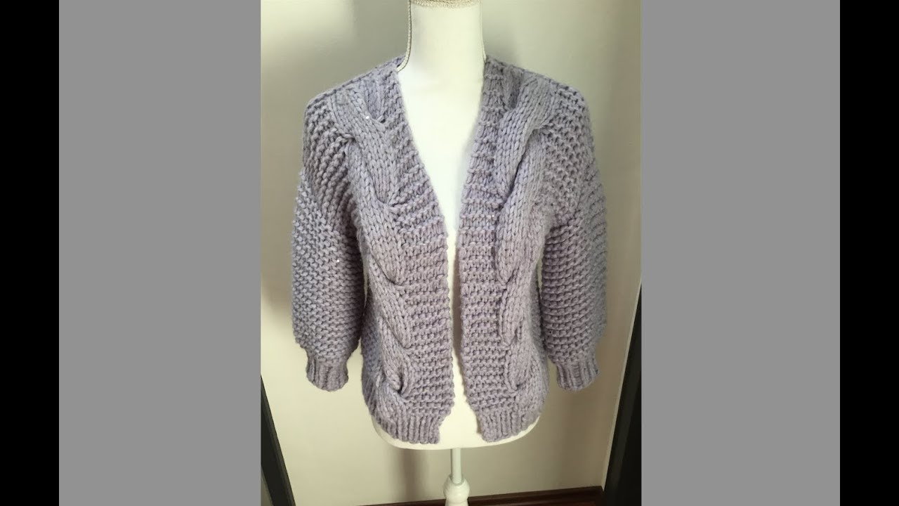 Самый простой кардиган из толстой пряжи. Платочная вязка по кругу. Garter stitch in the round