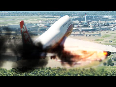 B747 Pilot Amazing Emergency Landing After Birdstrike [XP11]