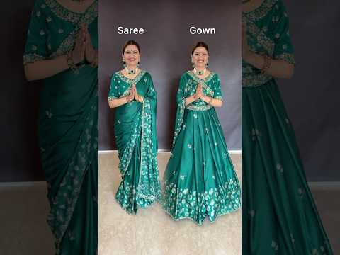 This drape is a must to try this wedding season 💕  #gown saree is from ​⁠@MahotsavGroup