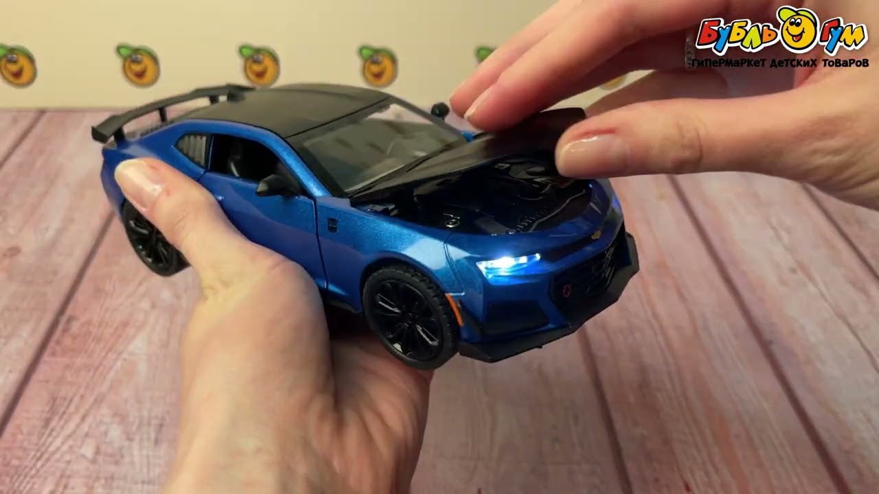Модель Авто Lanson Toys Chevrolet Hornet сине-черная 1:24 20см с 6лет - видео