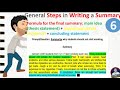 Summary Writing Techniques