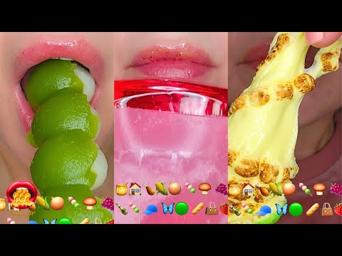 Emoji Food Challenge ASMR Satisfying DANGO MOCHI SEAFOOD Mukbang 먹방