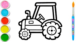 Menggambar, Melukis, Mewarnai Gambar Traktor Membawa Jerami untuk Anak-anak dan Balita 🚜 #390