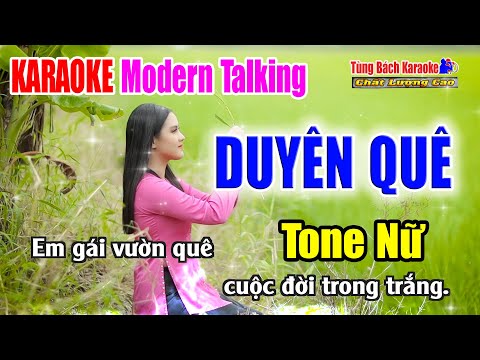 Duyên Quê || Karaoke Beat Modern Talking | Tone Nữ | Nhạc Sống Tùng Bách
