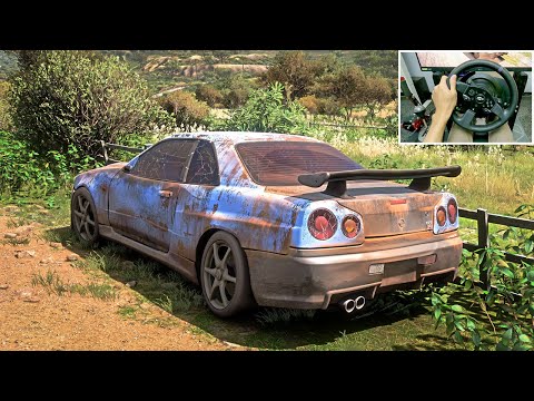 Rebuilding Nissan Skyline GTR R34 - Forza Horizon 5 | Thrustmaster T300RS gameplay