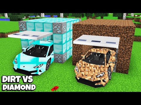 Which CAR IS BETTER DIAMOND VS DIRT in Minecraft ? GARAGE WITH SUPER CAR !